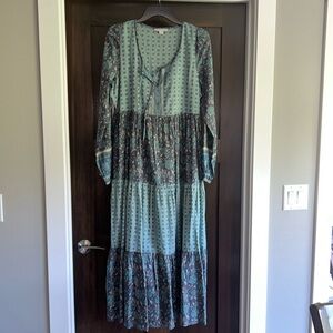 NWOT AE mixed print long sleeve dress